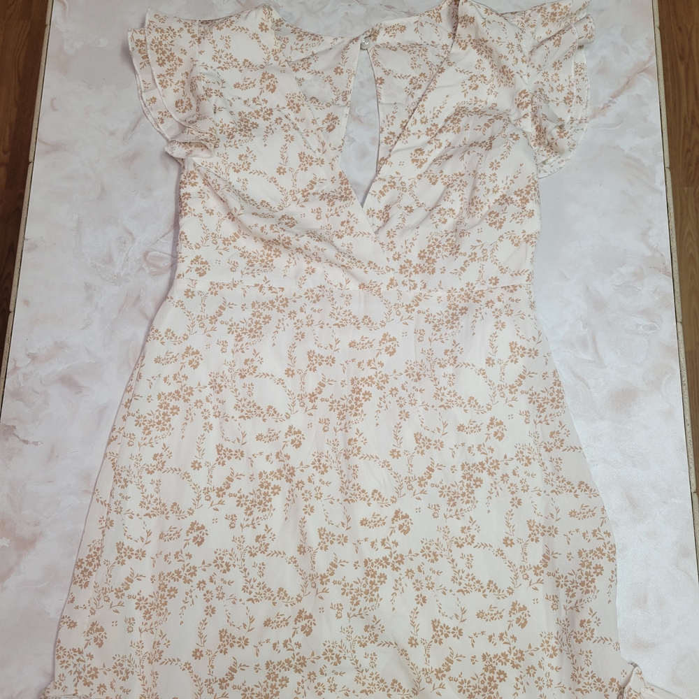 D’Liteful Floral Open Back Bow Cottagecore Midi Dress Small 🌼